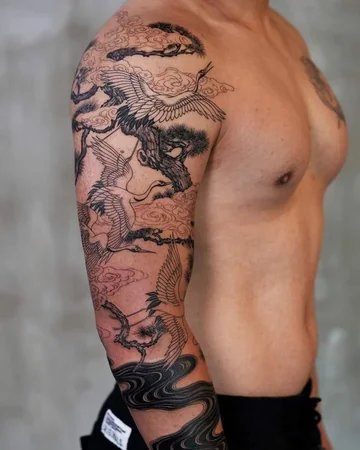 Japanese blackwork tattoo design