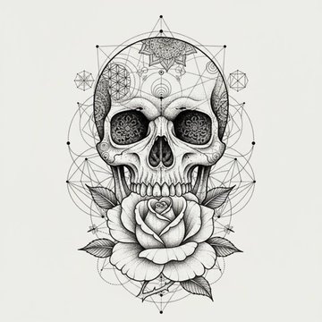 Dotwork geometric tattoo design