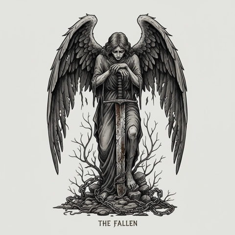 fallen angels lament tattoo design